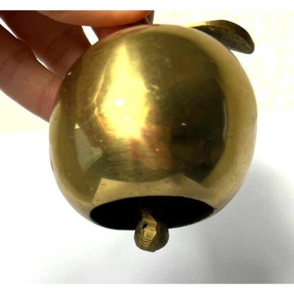 Vintage Solid Brass Apple Bell Teacher’s Desk Paperweight Classroom Decor - Picture 9 of 10